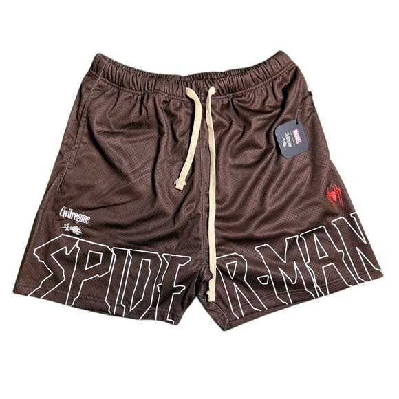 Civil Regime Other - Civil Regime x Marvel Mens Spiderman Mesh Shorts Brown 2XL Heavyweight NWT RARE